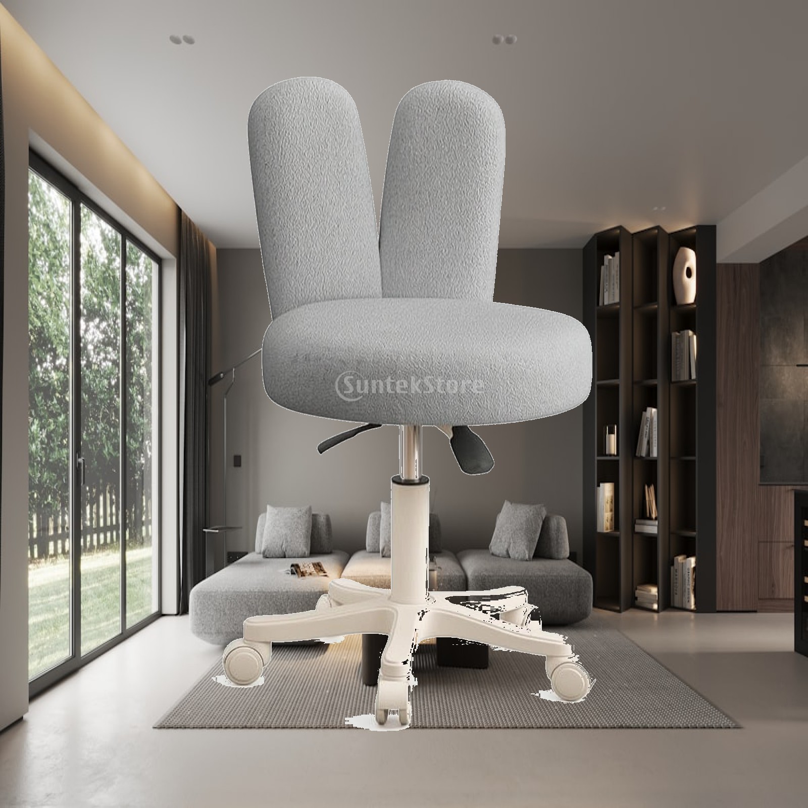 Chairs - Taburete Giratorio con Respaldo, Altura Ajustable,