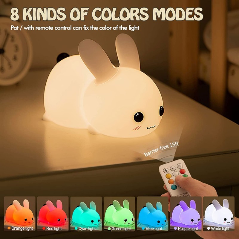 Floating Nightstand With Led Light - Luz LED nocturna de conejo con