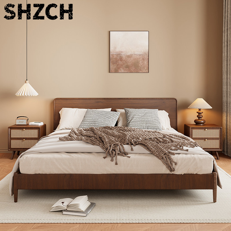 Solid Wood Nightstand 2 Drawers - Mesa de Noche de Madera Maciza