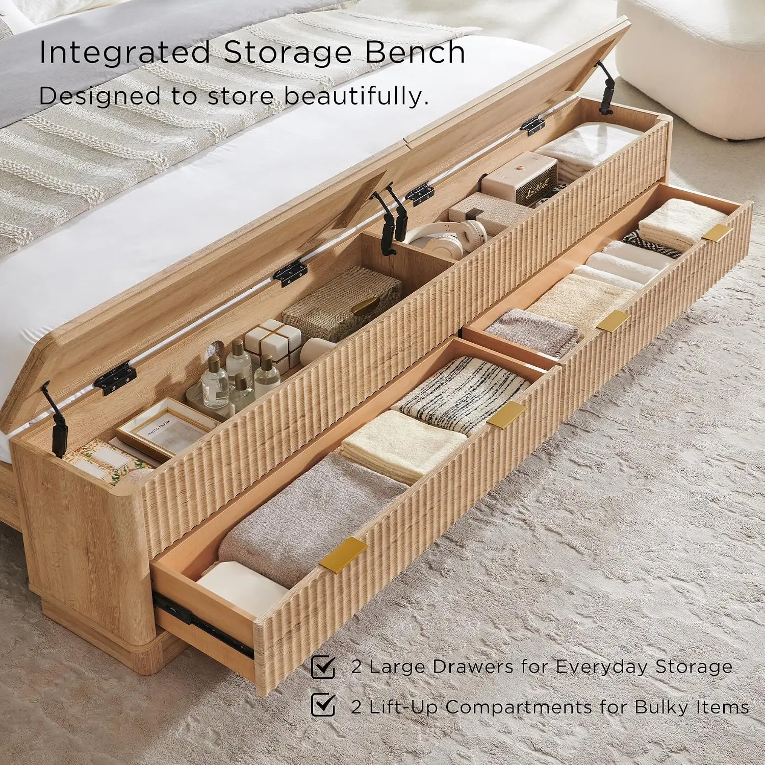 Base de cama King Size con dis - King Size Bed Frame With Storage Drawers reseña y precio