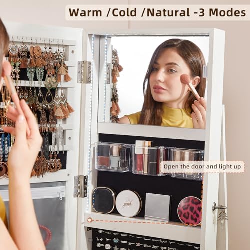 Fluted 360 °   Armario Girator - Full Length Mirror Jewelry Armoire reseña y precio