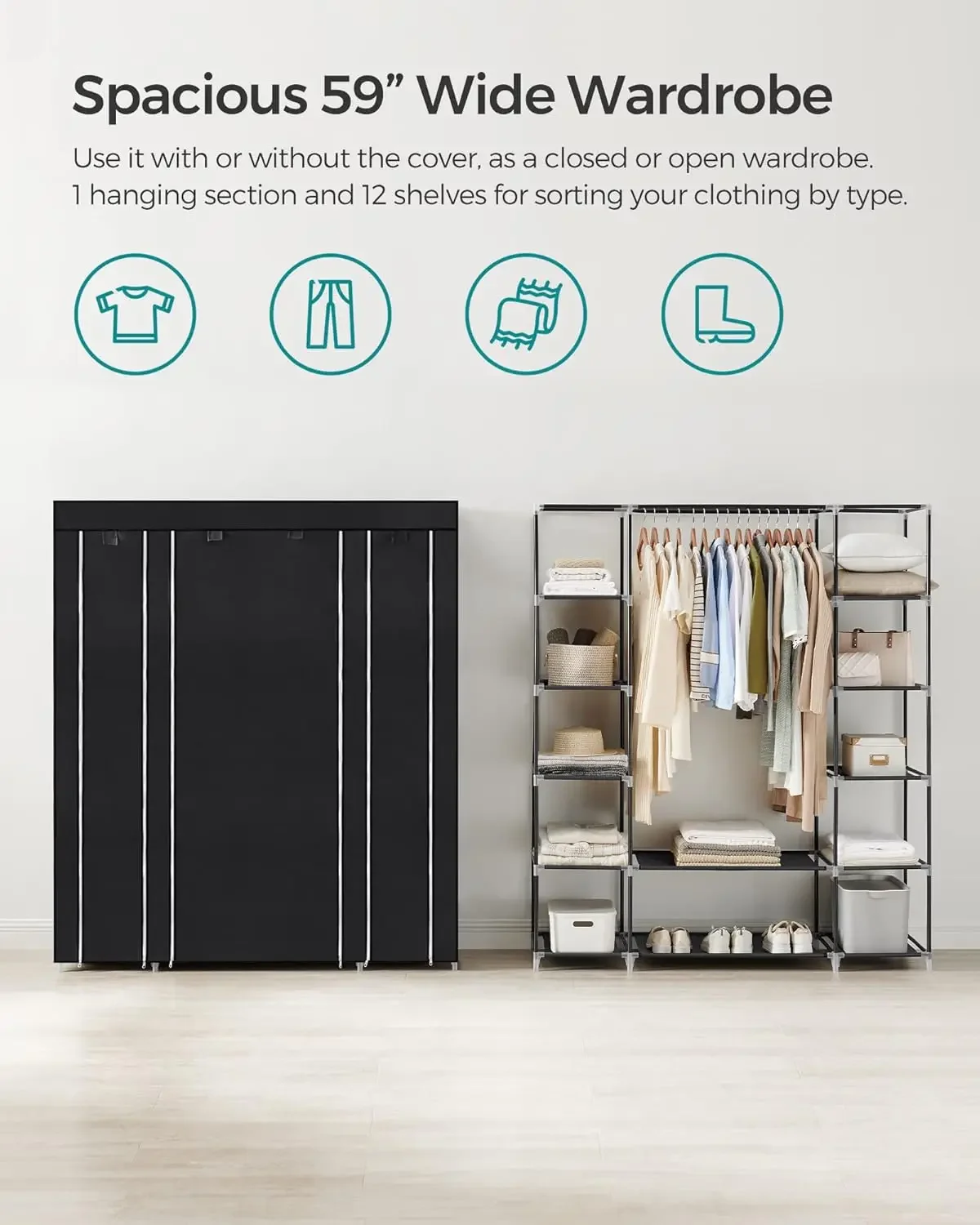 Armario Portátil Cheng-Closet  - Wardrobe Closet Portable Fabric Cover reseña y precio