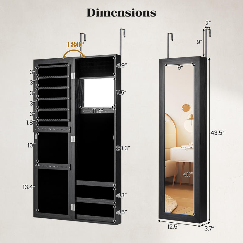 Armario para Joyas con Cerradu - Full Length Mirror Jewelry Armoire reseña y precio
