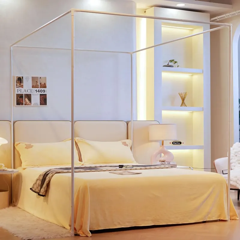 Postes de Estructura de Cama c - Canopy Bed Frame Metal Queen reseña y precio