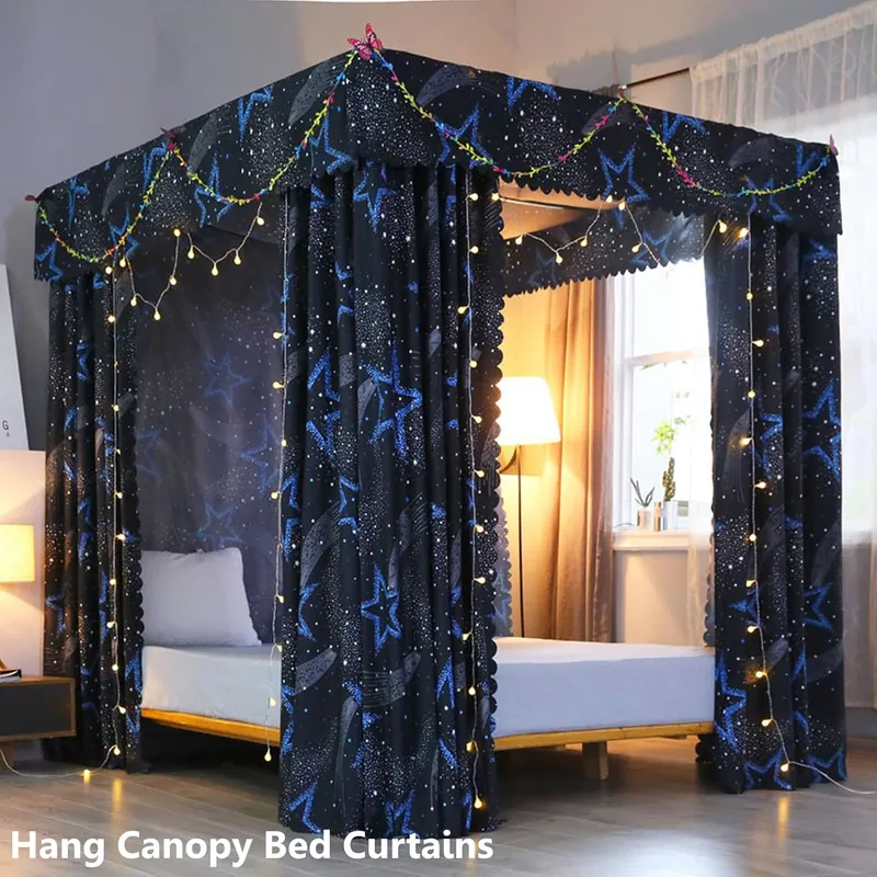 Postes de Estructura de Cama c - Canopy Bed Frame Metal Queen reseña y precio