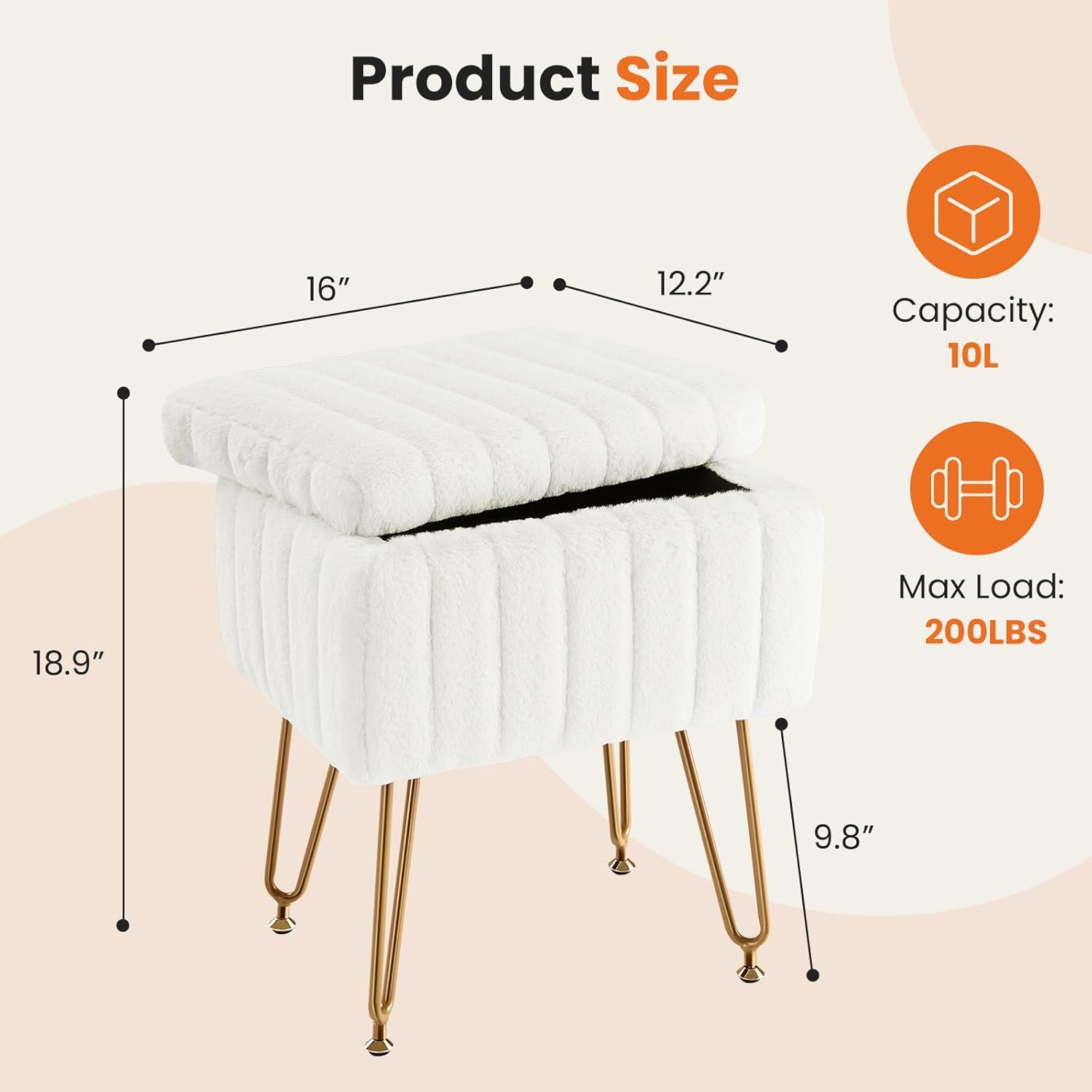 Taburete de almacenamiento bla - Bedroom Furniture reseña y precio