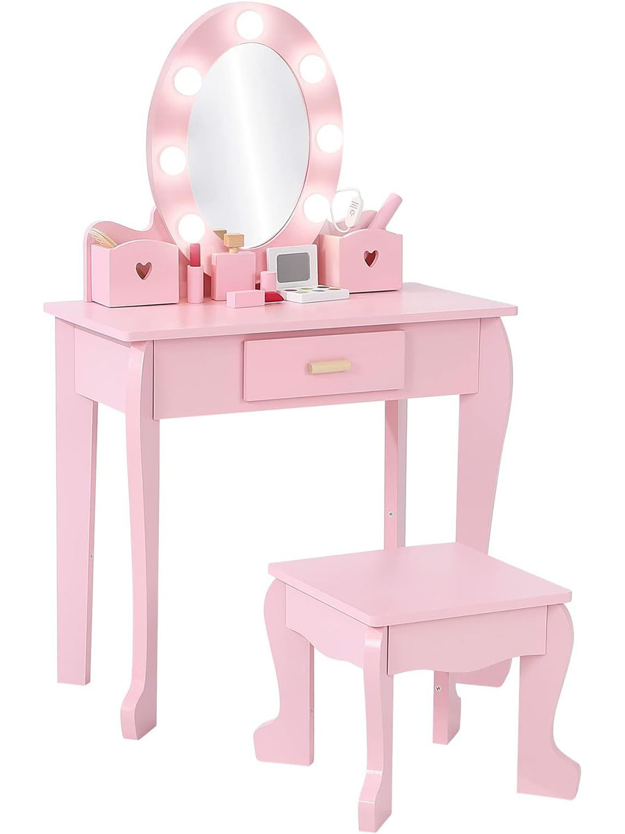 Juego de tocador y taburete pa - Dressing Table Vanity With Lighted Mirror reseña y precio