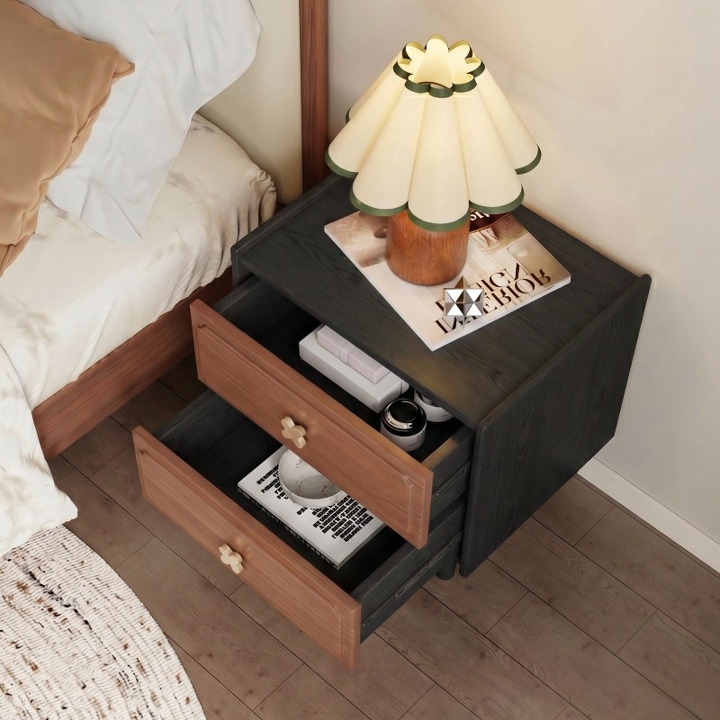 Muebles para el Hogar, Mesita  - Solid Wood Nightstand 2 Drawers reseña y precio