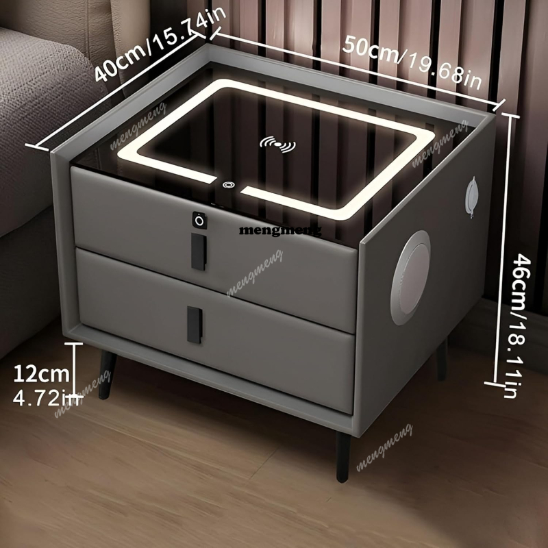 Mesita de noche inteligente de - Solid Wood Nightstand 2 Drawers reseña y precio