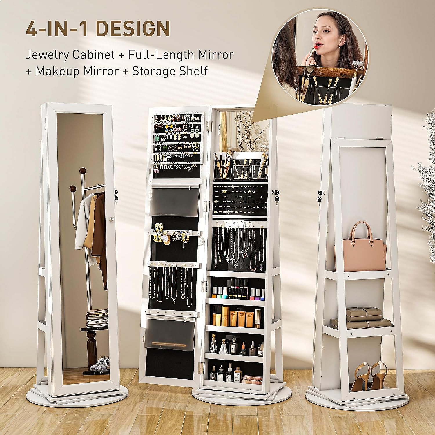 HOMCOM 360 °   Armario girator - Full Length Mirror Jewelry Armoire reseña y precio