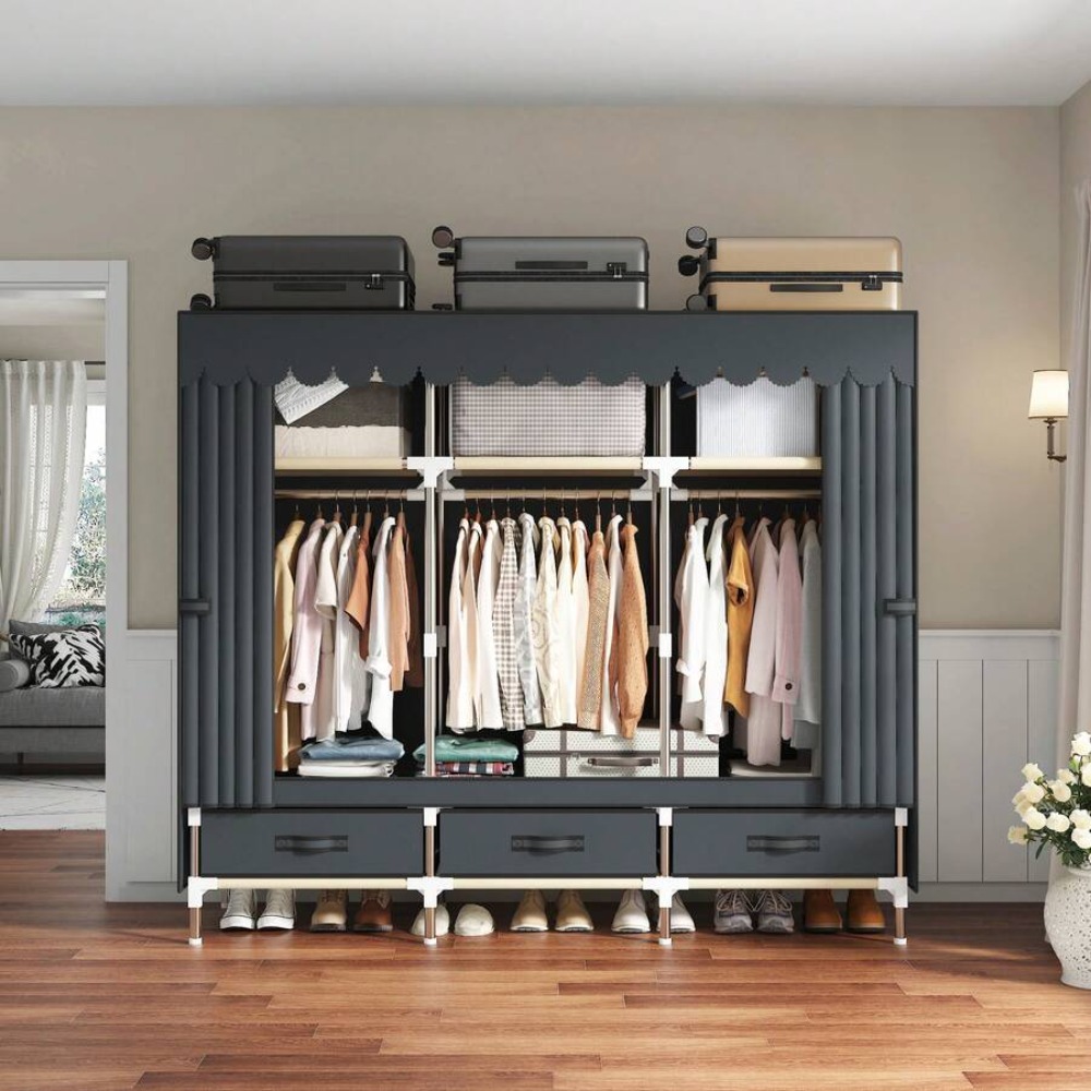 Armario Portátil, Estructura d - Wardrobe Closet Portable Fabric Cover reseña y precio