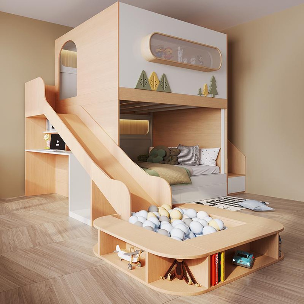 Cama litera infantil tipo cáps - Bunk Bed With Stairs And Slide reseña y precio