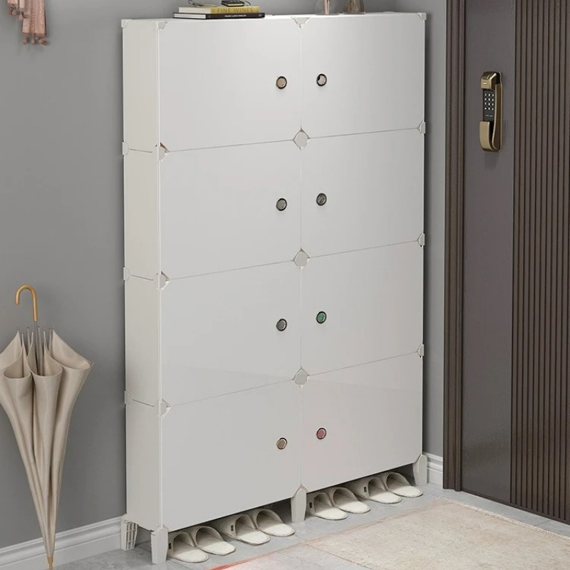 ‌ Zapatero sin taladro sobre l - Shoe Rack Cabinet Narrow Entryway reseña y precio