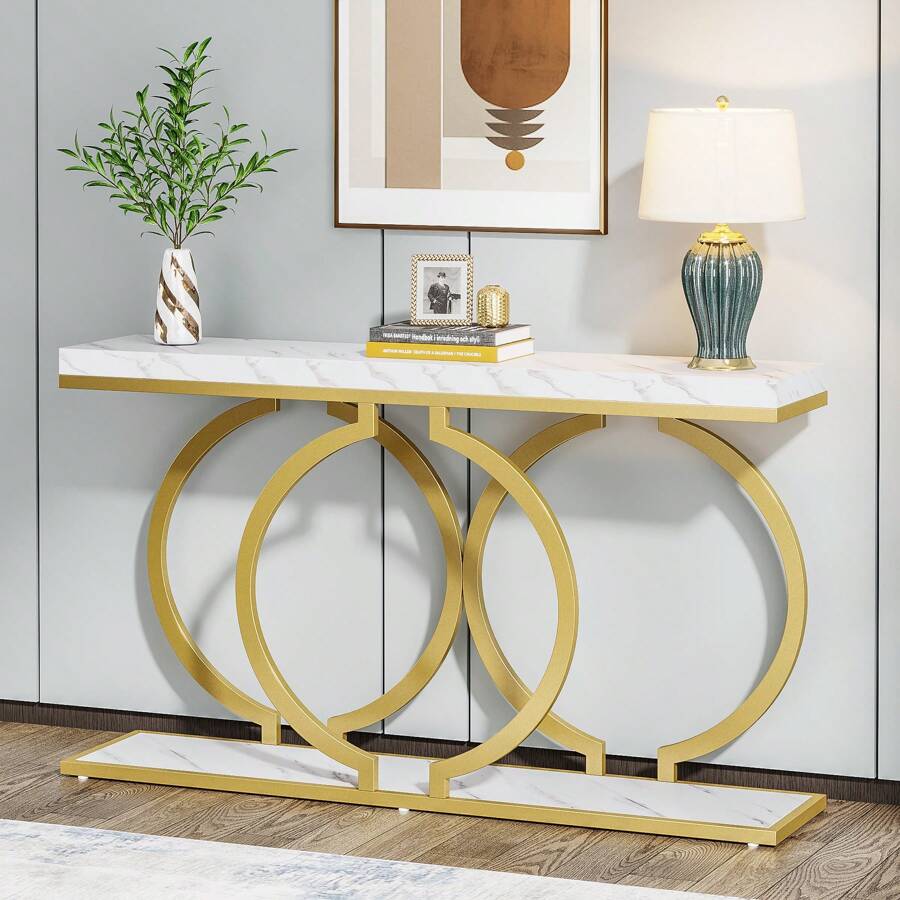 Mesa Consola Moderna Dorada de - Sofas reseña y precio