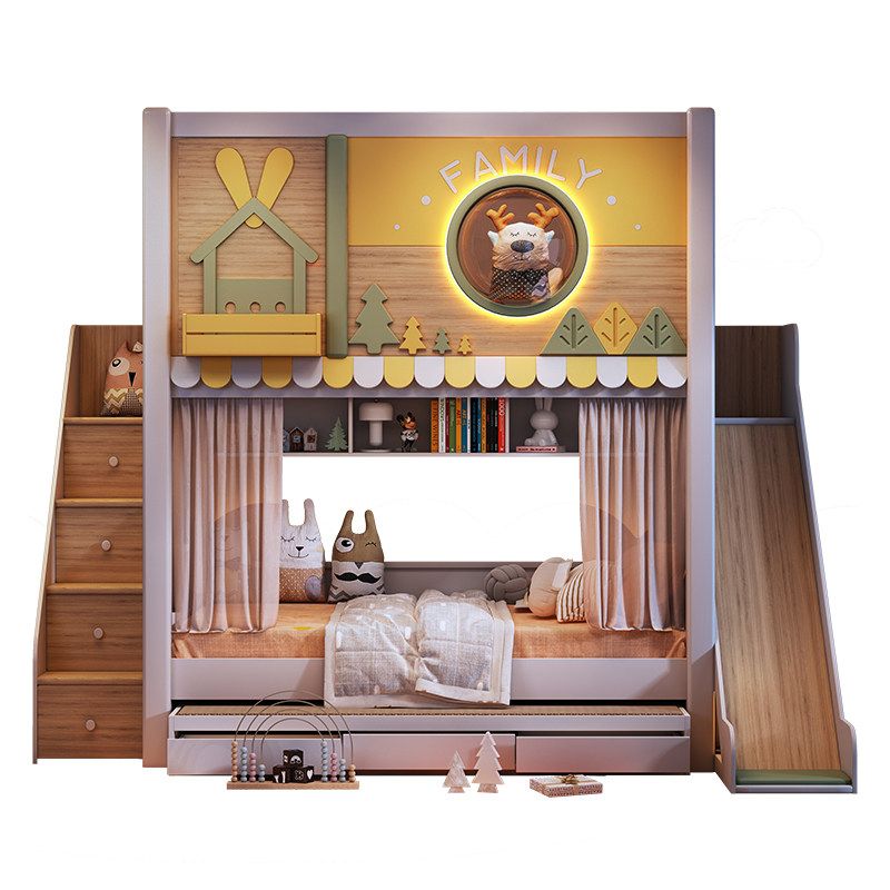 Cama litera infantil moderna c - Bunk Bed With Stairs And Slide reseña y precio